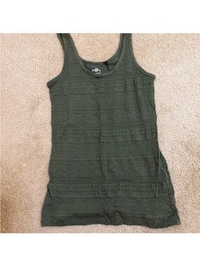 SO Olive Green Textured Knit Tank Top